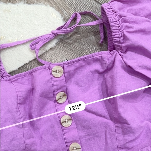 American eagle purple button down swears neck top - Picture 2 of 5